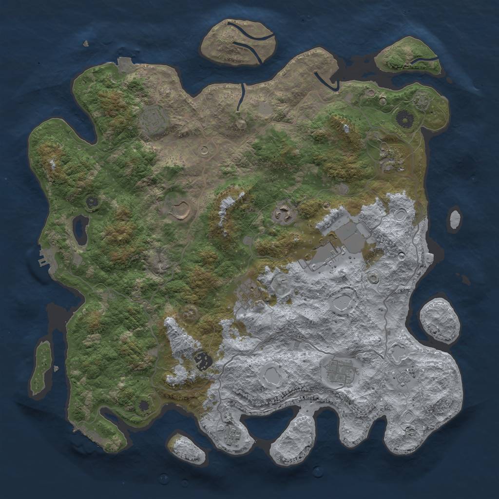 Rust Map: Procedural Map, Size: 4200, Seed: 1344422284, 17 Monuments