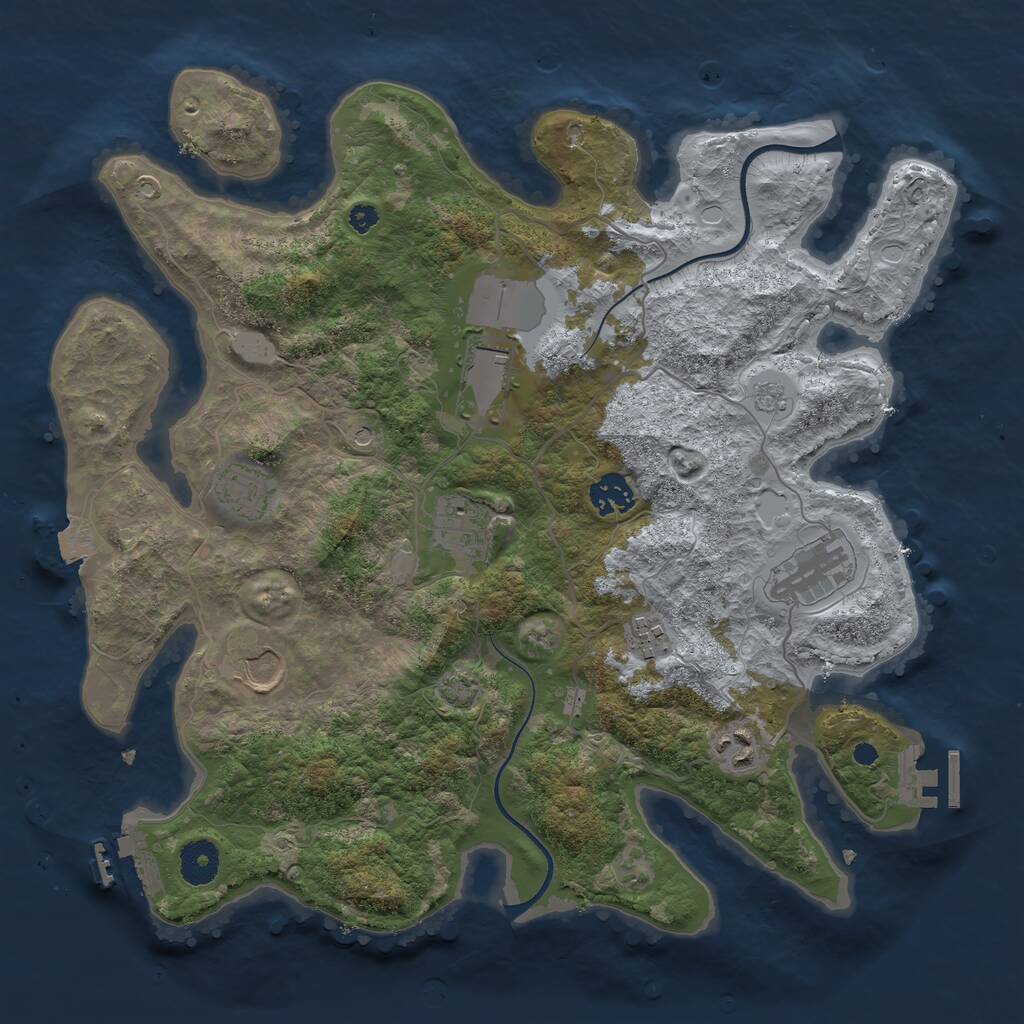 Rust Map: Procedural Map, Size: 3600, Seed: 187, 14 Monuments