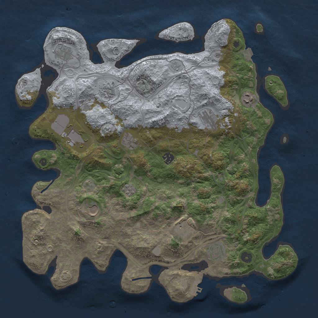 Rust Map: Procedural Map, Size: 4250, Seed: 2580032, 18 Monuments