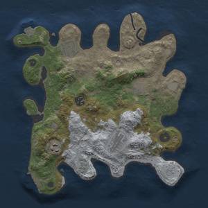 Thumbnail Rust Map: Procedural Map, Size: 3000, Seed: 355335, 13 Monuments