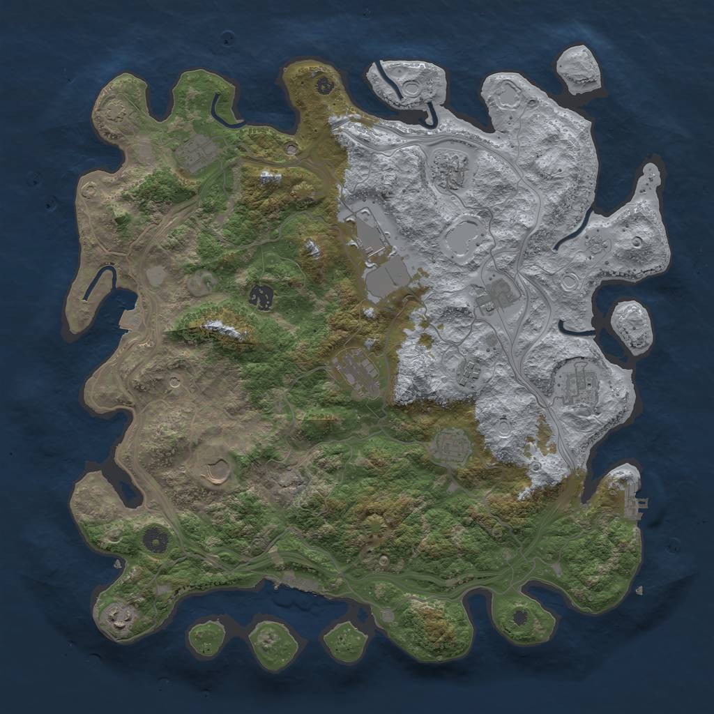 Rust Map: Procedural Map, Size: 4250, Seed: 1566958653, 19 Monuments