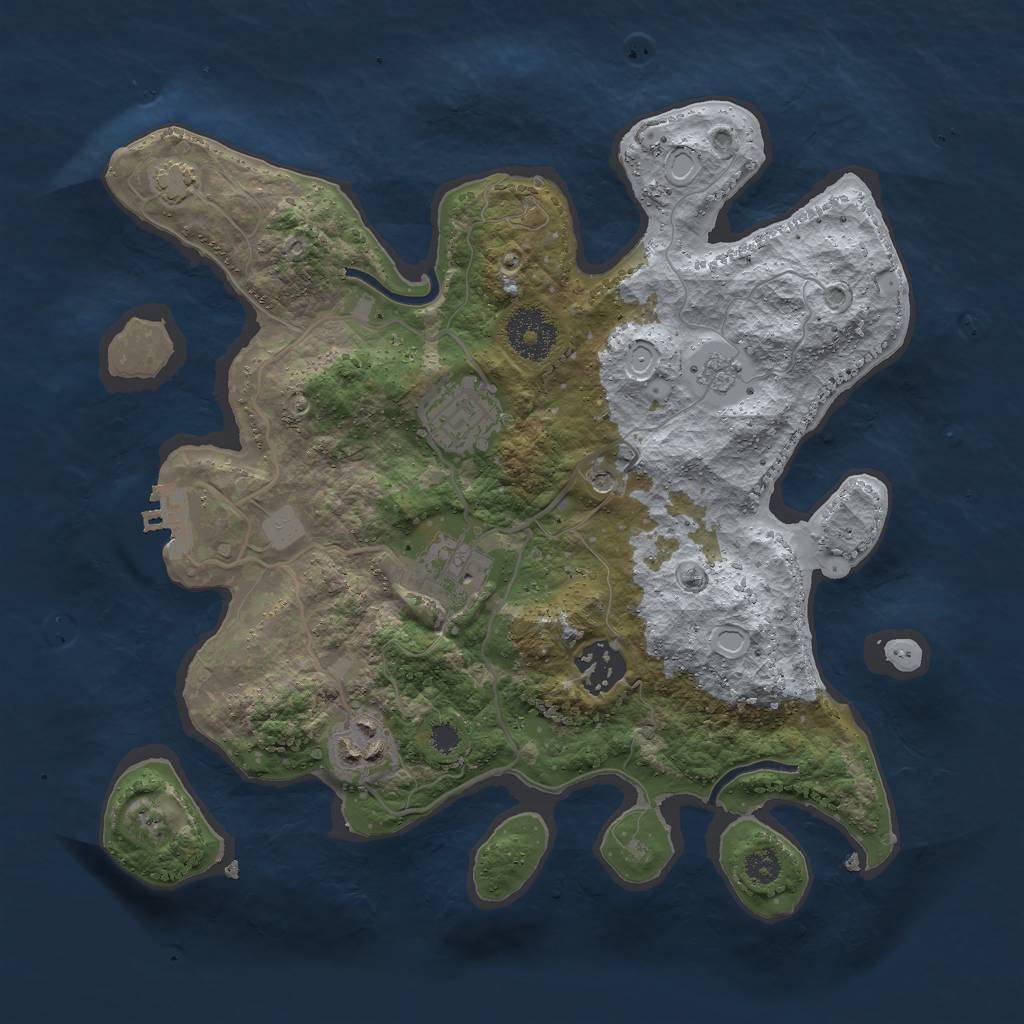 Rust Map: Procedural Map, Size: 3000, Seed: 1608891483, 11 Monuments