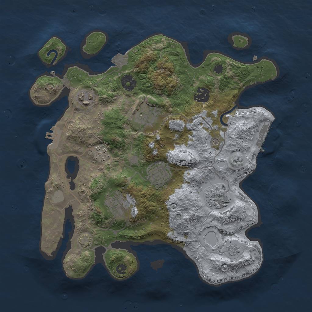 Rust Map: Procedural Map, Size: 3000, Seed: 1797003268, 15 Monuments