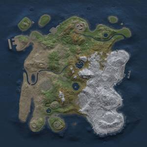 Thumbnail Rust Map: Procedural Map, Size: 3000, Seed: 1797003268, 10 Monuments