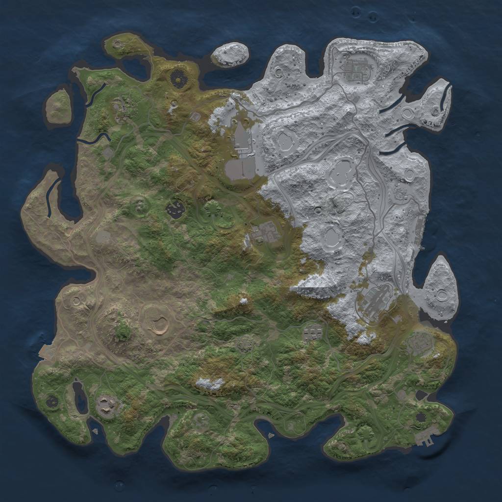 Rust Map: Procedural Map, Size: 4250, Seed: 1441109975, 18 Monuments