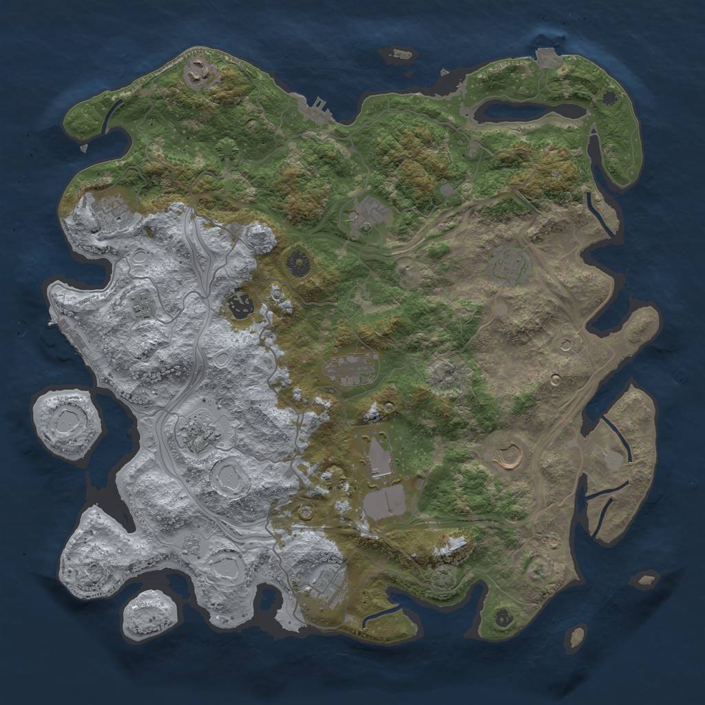 Rust Map: Procedural Map, Size: 4250, Seed: 2103136805, 19 Monuments