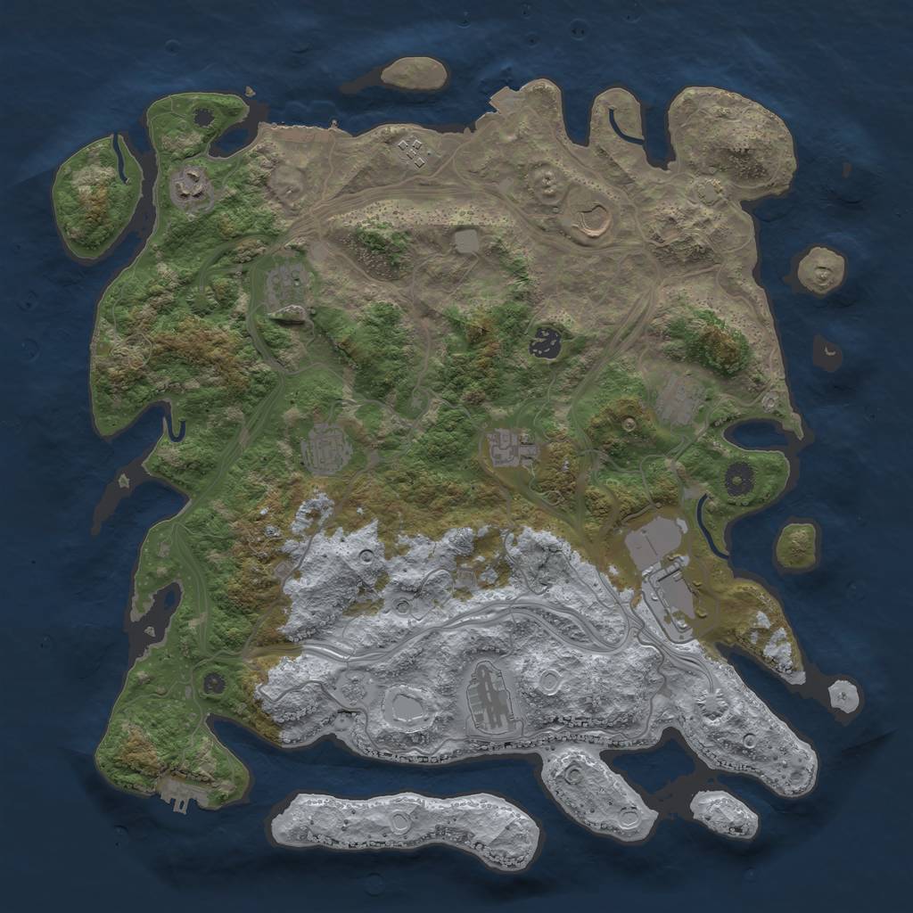 Rust Map: Procedural Map, Size: 4250, Seed: 474127752, 18 Monuments
