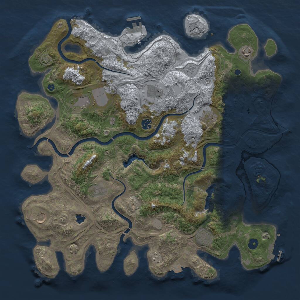 Rust Map: Procedural Map, Size: 4250, Seed: 1720277673, 15 Monuments