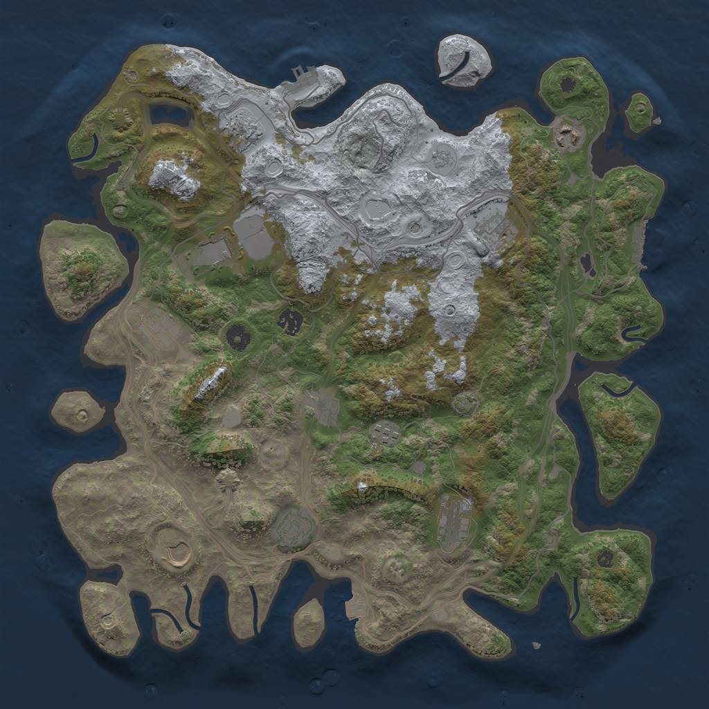 Rust Map: Procedural Map, Size: 4250, Seed: 1720277673, 19 Monuments