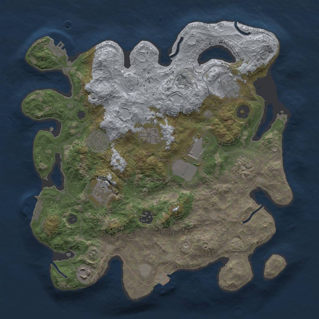 Rust Map: Procedural Map, Size: 3500, Seed: 160524, 16 Monuments
