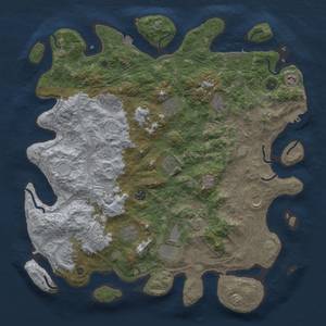 Thumbnail Rust Map: Procedural Map, Size: 4500, Seed: 642368543, 19 Monuments