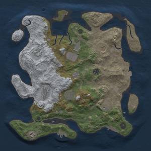 Thumbnail Rust Map: Procedural Map, Size: 3500, Seed: 1441133105, 17 Monuments