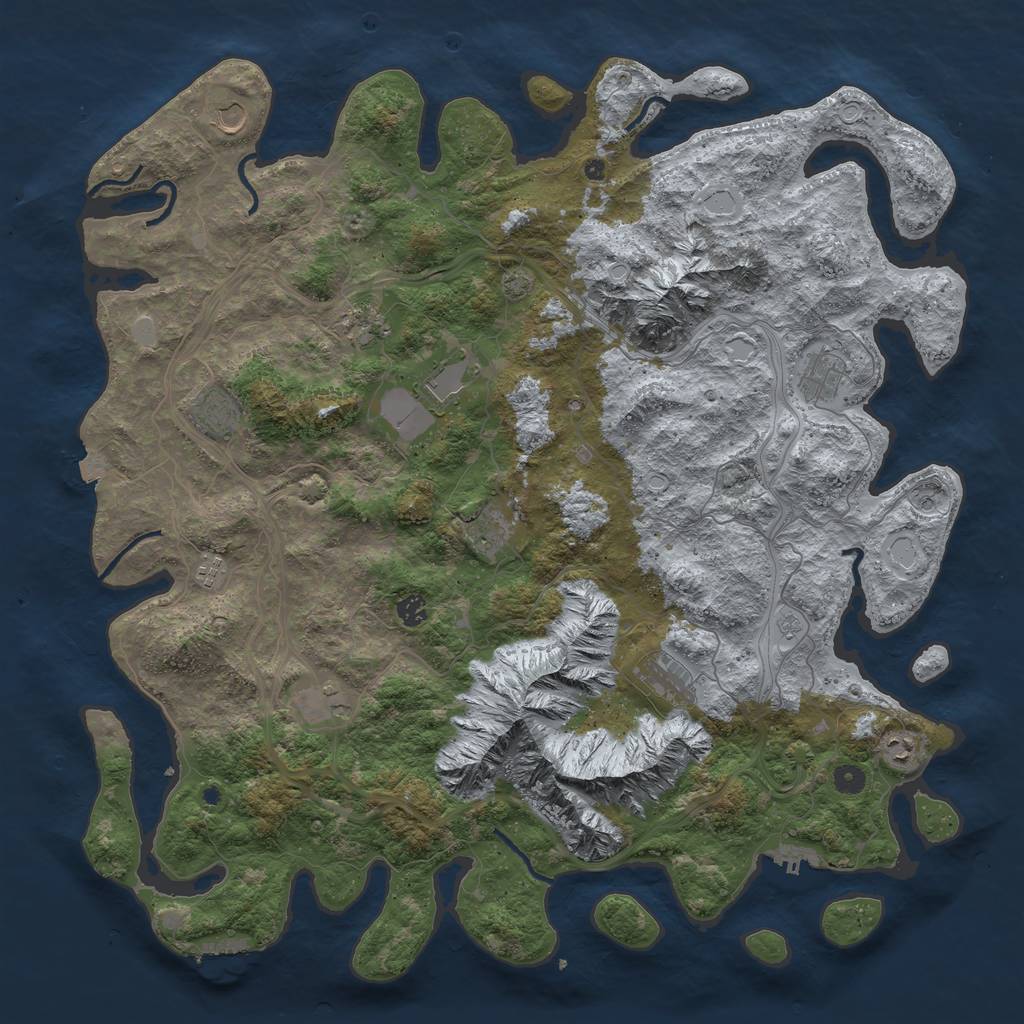 Rust Map: Procedural Map, Size: 5000, Seed: 8357744, 19 Monuments