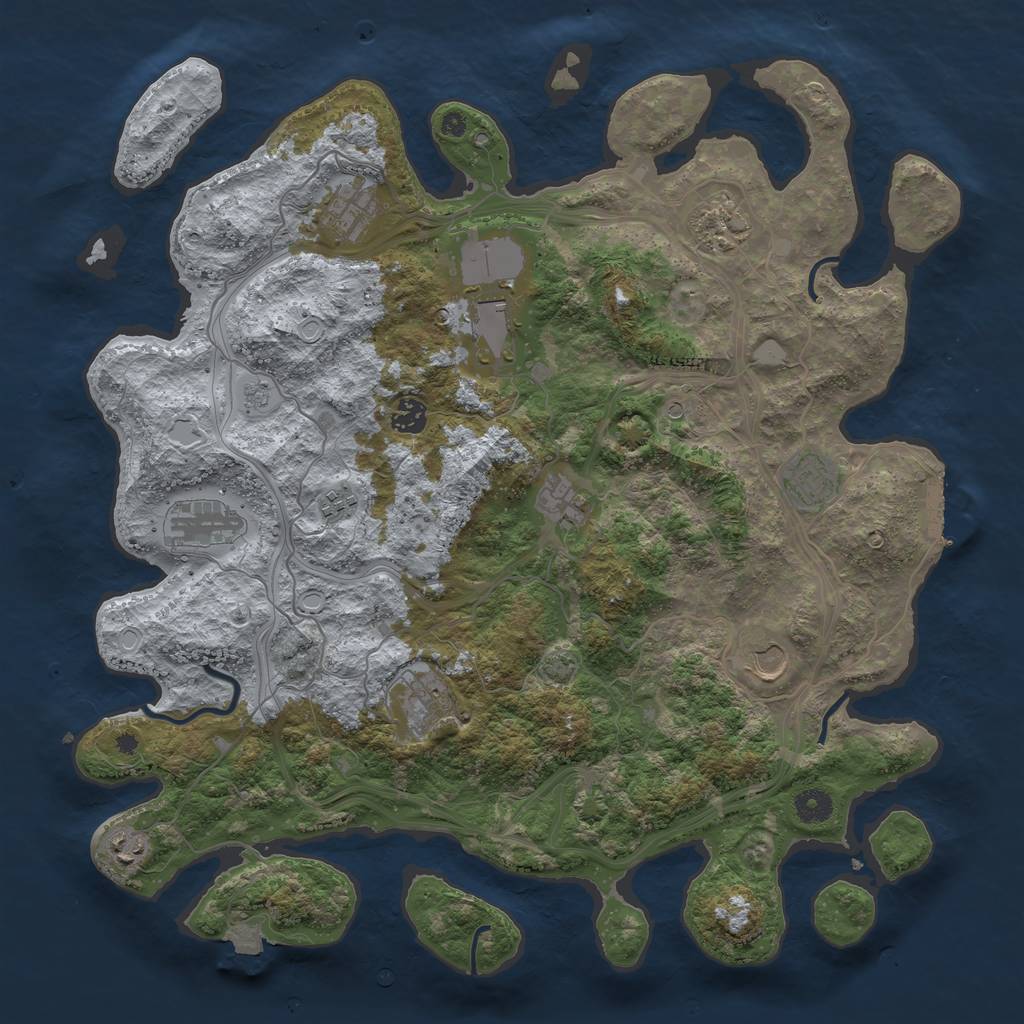 Rust Map: Procedural Map, Size: 4250, Seed: 892785818, 18 Monuments