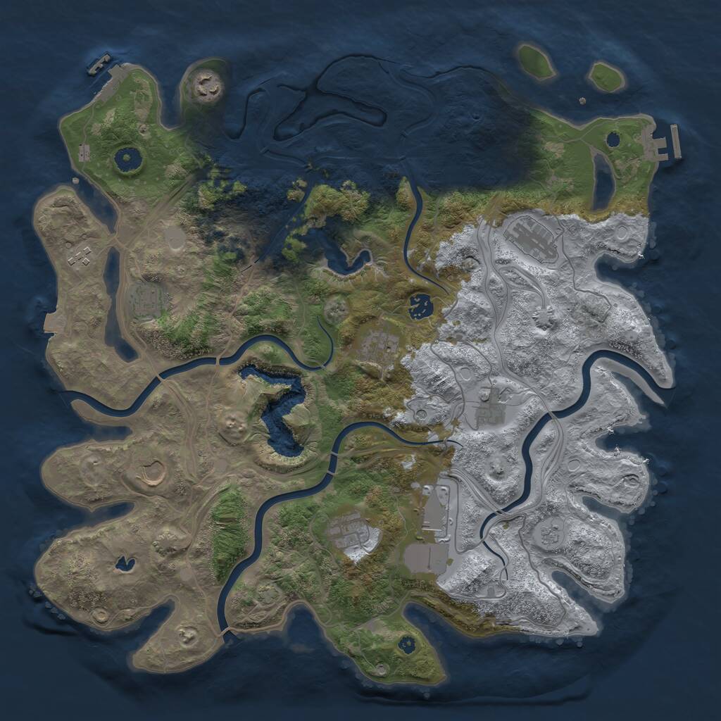 Rust Map: Procedural Map, Size: 4250, Seed: 245068069, 16 Monuments