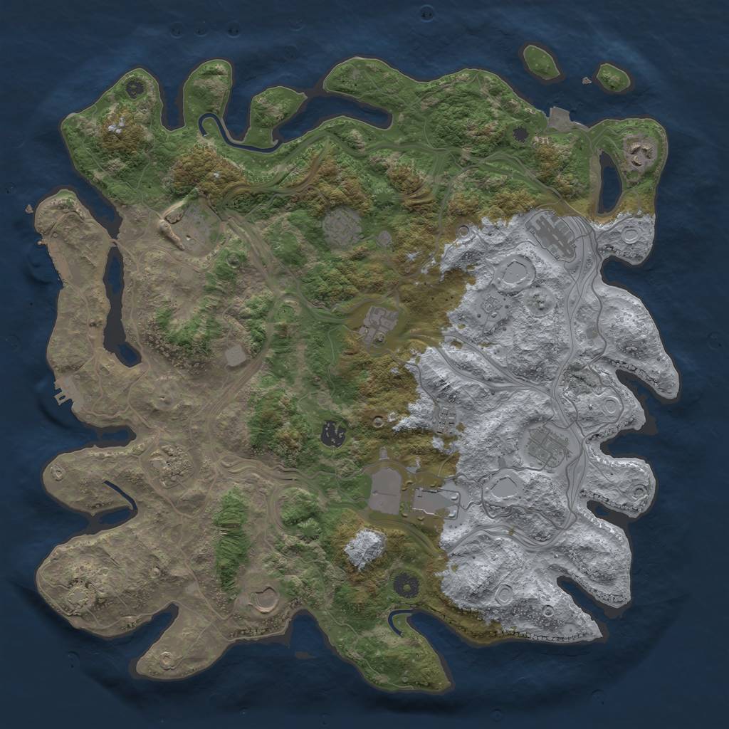 Rust Map: Procedural Map, Size: 4250, Seed: 245068069, 19 Monuments