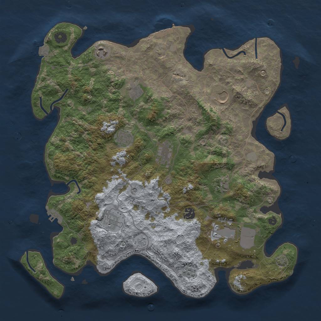 Rust Map: Procedural Map, Size: 4000, Seed: 811110145, 18 Monuments