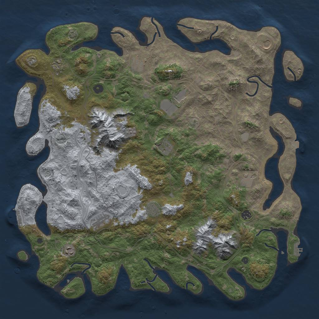 Rust Map: Procedural Map, Size: 5000, Seed: 258184336, 19 Monuments