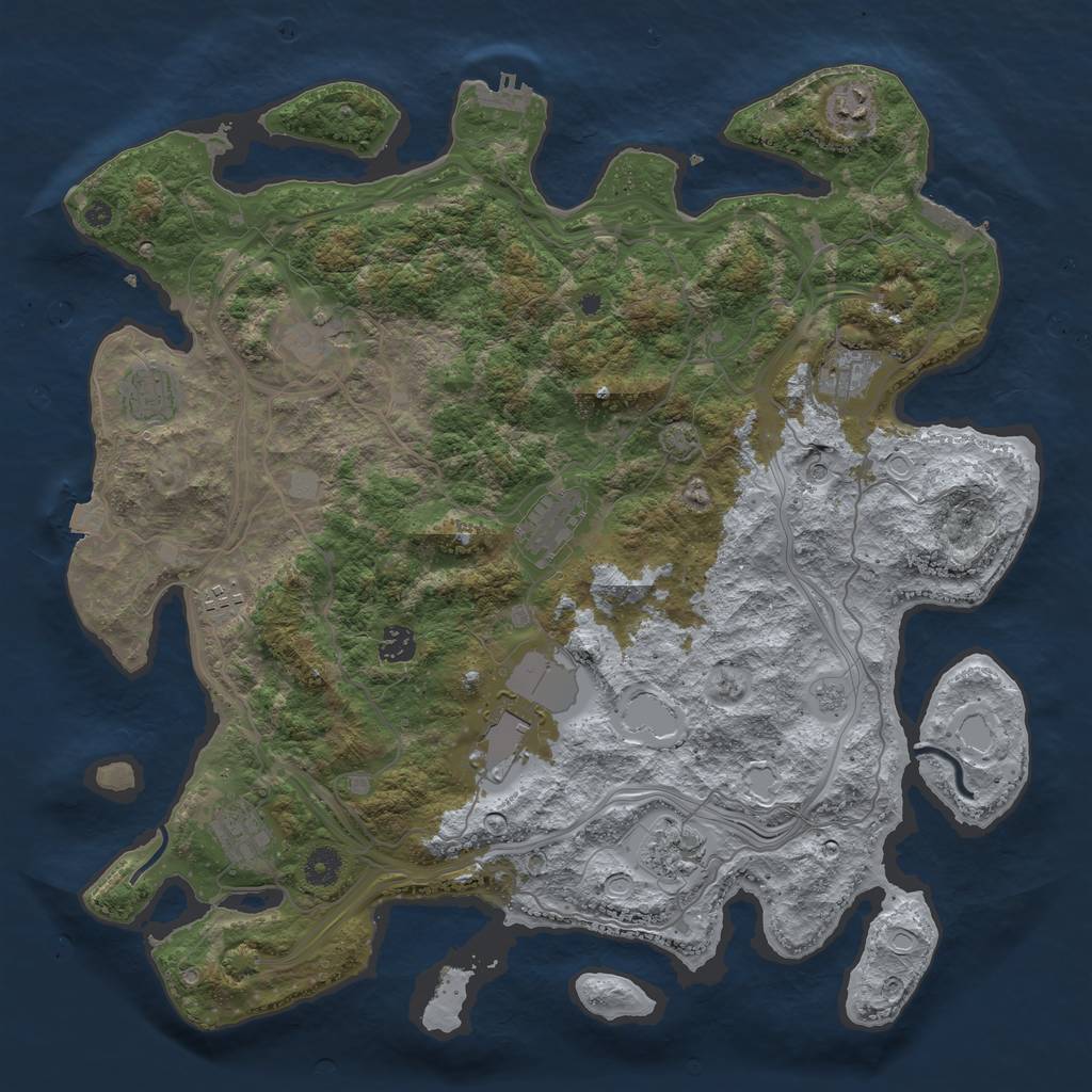 Rust Map: Procedural Map, Size: 4250, Seed: 273736, 18 Monuments