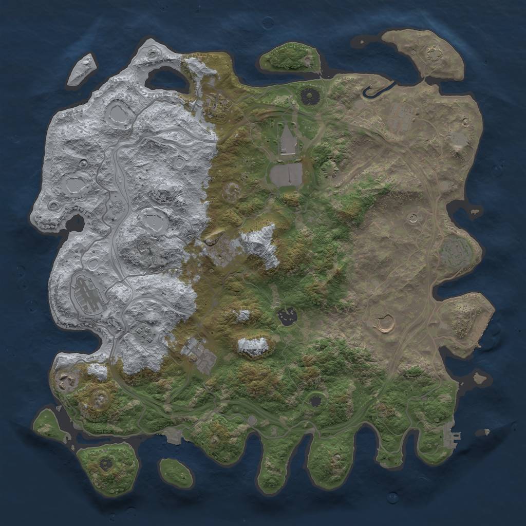 Rust Map: Procedural Map, Size: 4250, Seed: 447079690, 19 Monuments