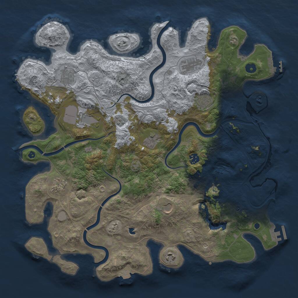 Rust Map: Procedural Map, Size: 4250, Seed: 951007313, 16 Monuments