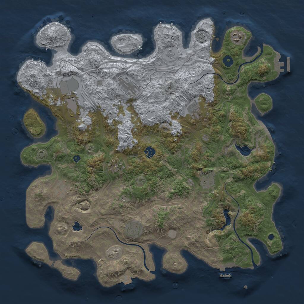 Rust Map: Procedural Map, Size: 4250, Seed: 951007313, 16 Monuments