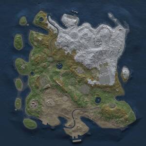 Thumbnail Rust Map: Procedural Map, Size: 3500, Seed: 998099, 13 Monuments