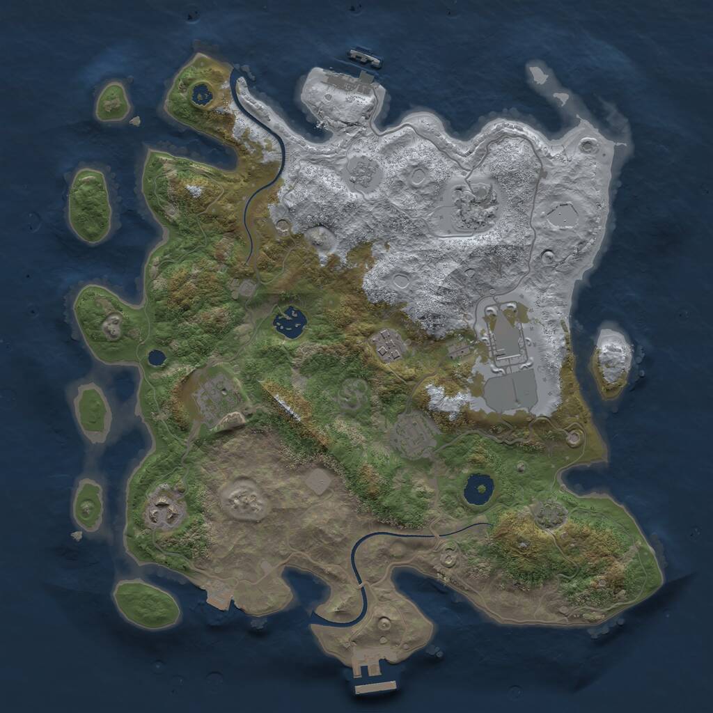 Rust Map: Procedural Map, Size: 3500, Seed: 998099, 13 Monuments