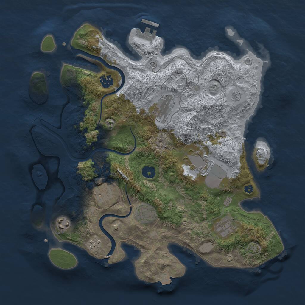 Rust Map: Procedural Map, Size: 3500, Seed: 998099, 13 Monuments