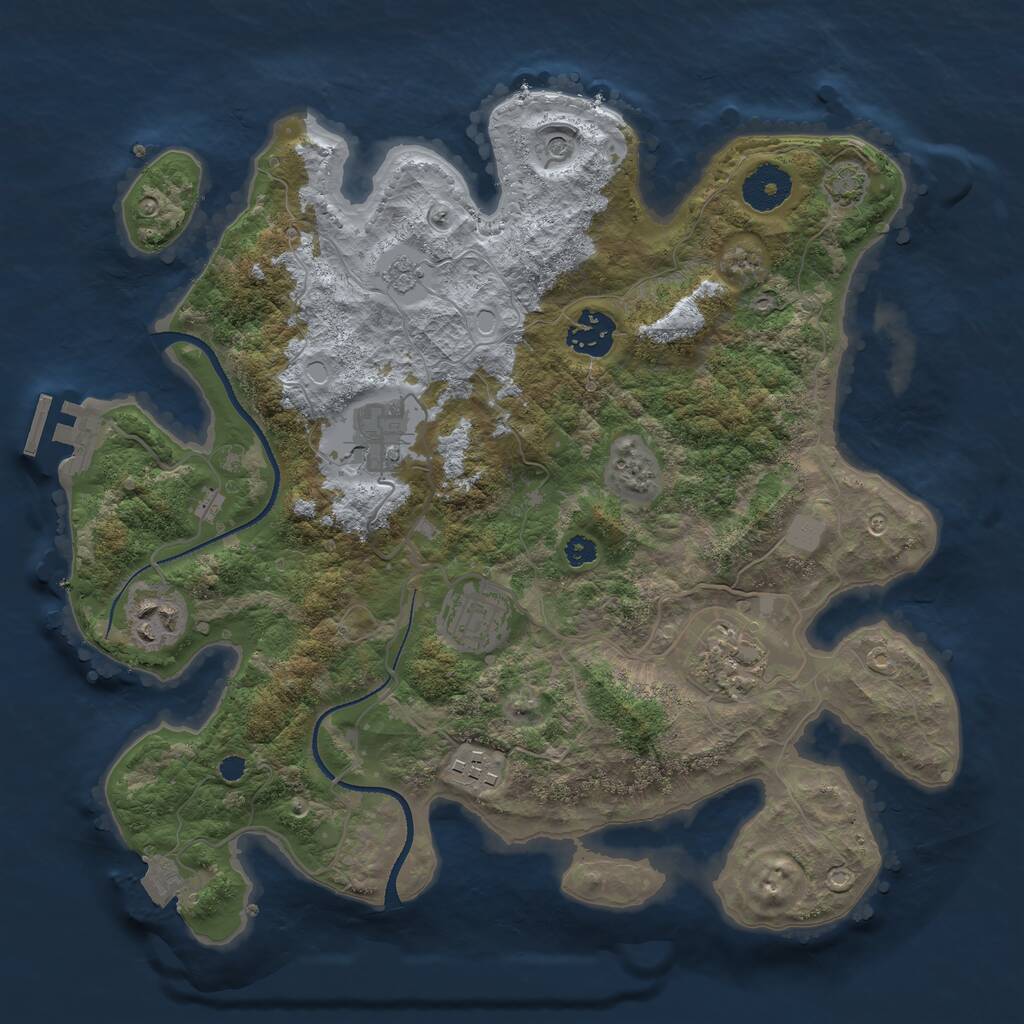 Rust Map: Procedural Map, Size: 3300, Seed: 434767569, 11 Monuments