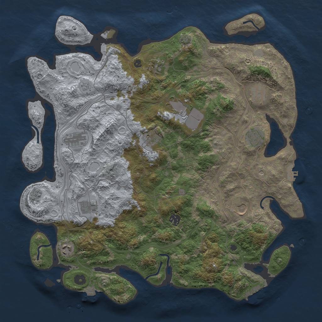 Rust Map: Procedural Map, Size: 4260, Seed: 49339839, 19 Monuments