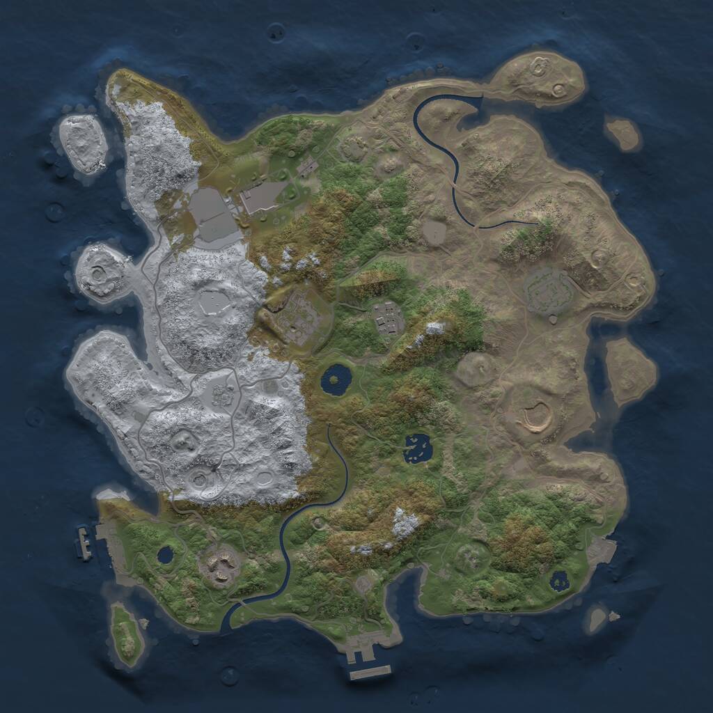 Rust Map: Procedural Map, Size: 3500, Seed: 1998952241, 13 Monuments
