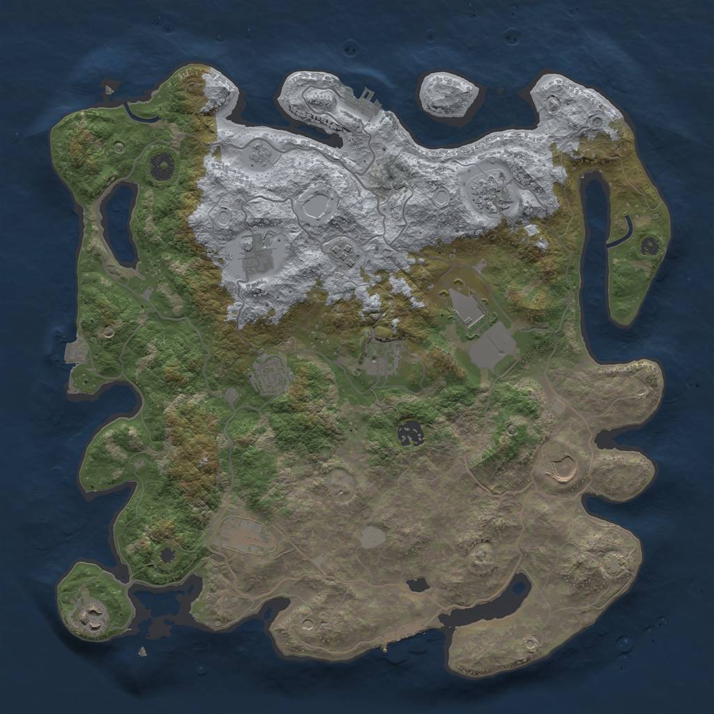 Rust Map: Procedural Map, Size: 4000, Seed: 448522355, 18 Monuments