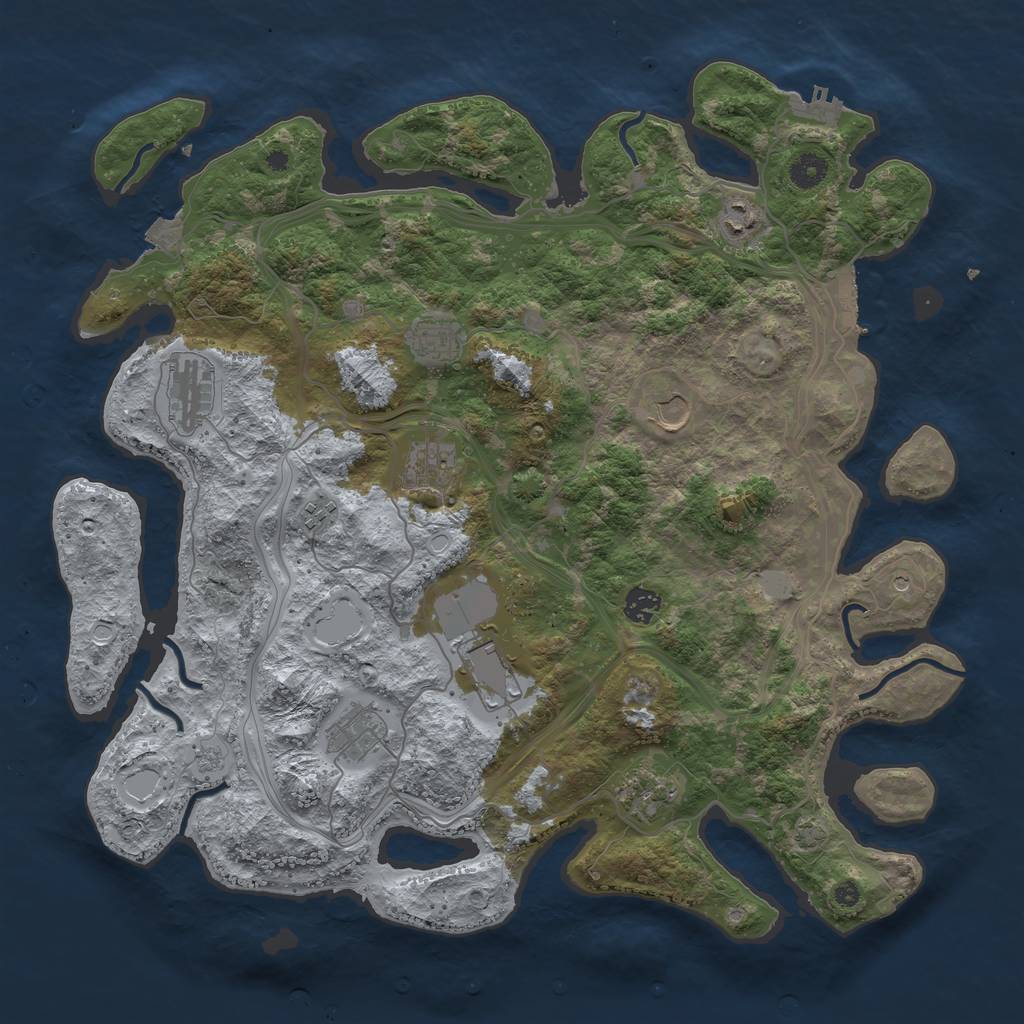 Rust Map: Procedural Map, Size: 4250, Seed: 5551104, 18 Monuments