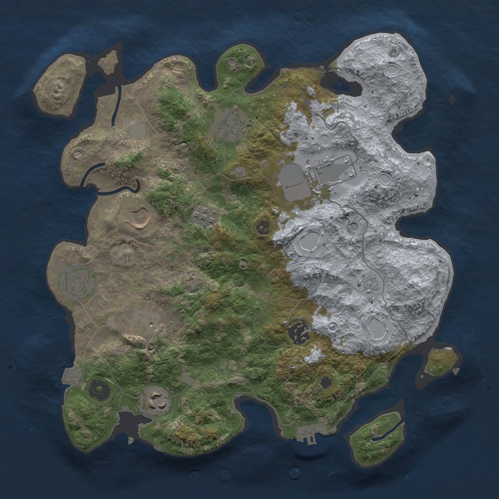 Rust Map: Procedural Map, Size: 3500, Seed: 1652669068, 15 Monuments