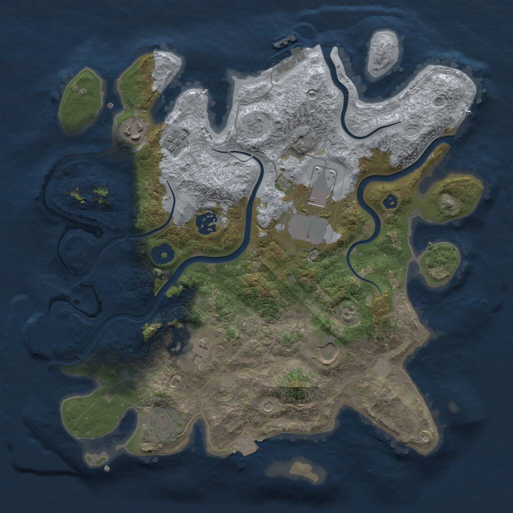 Rust Map: Procedural Map, Size: 3500, Seed: 2118051517, 13 Monuments