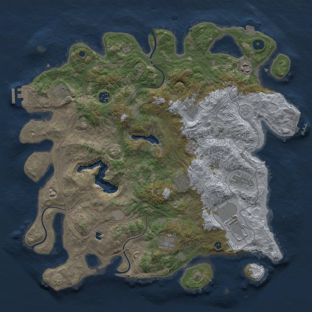 Rust Map: Procedural Map, Size: 4250, Seed: 1583558004, 15 Monuments