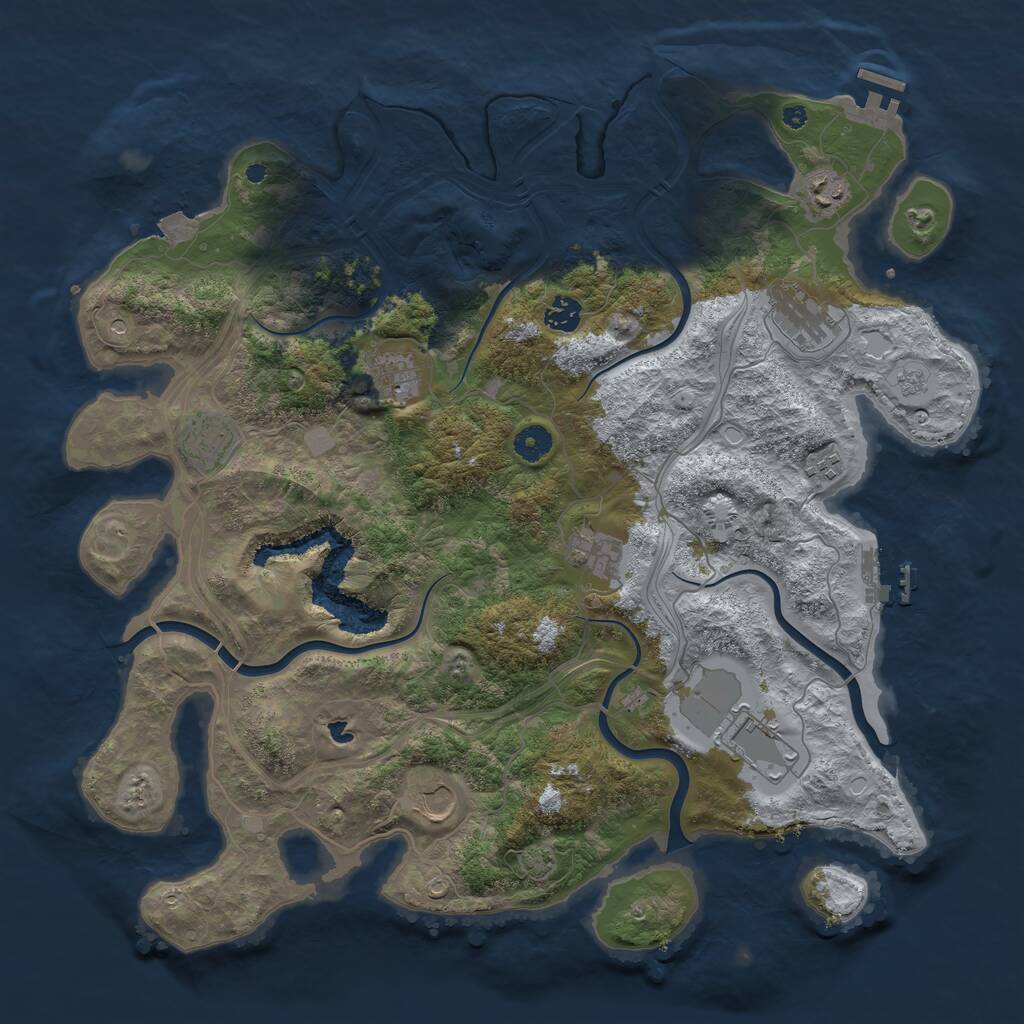 Rust Map: Procedural Map, Size: 4250, Seed: 1583558004, 15 Monuments