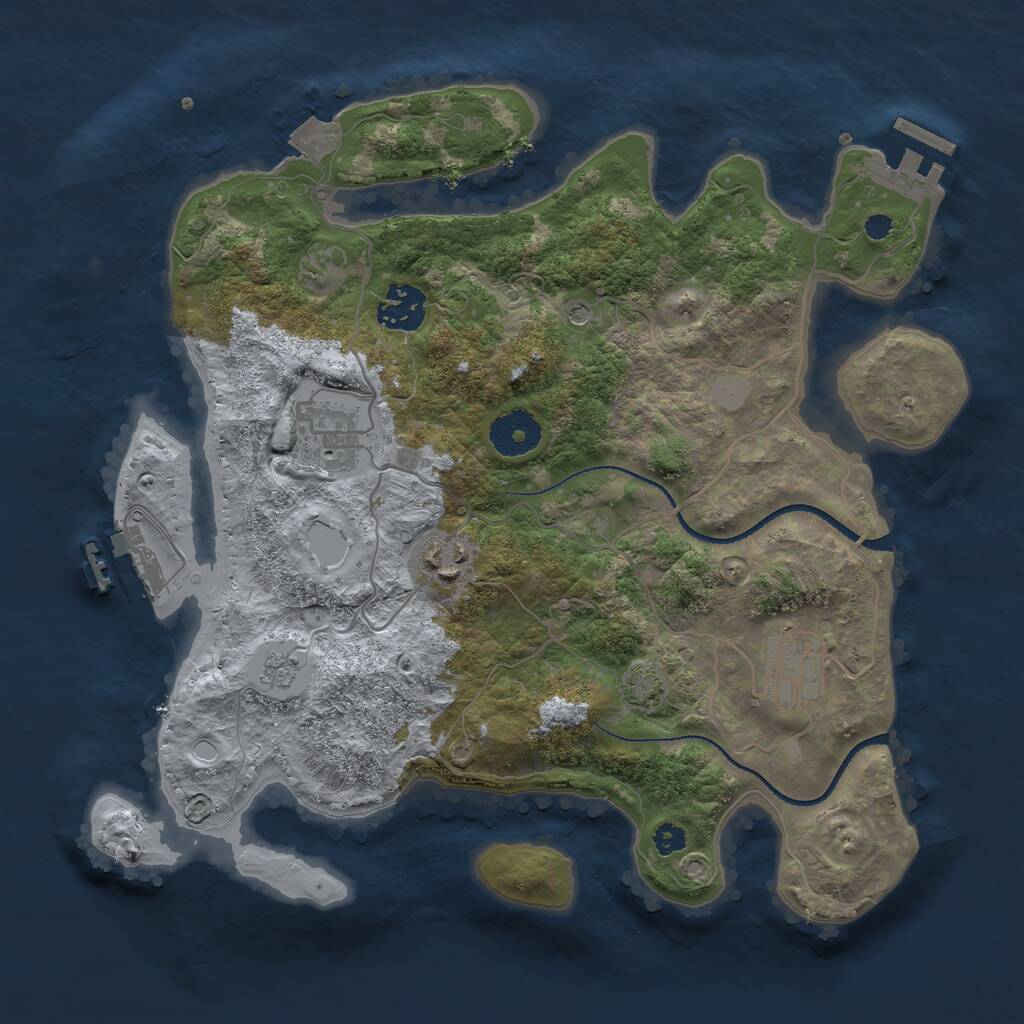 Rust Map: Procedural Map, Size: 3200, Seed: 72971104, 10 Monuments