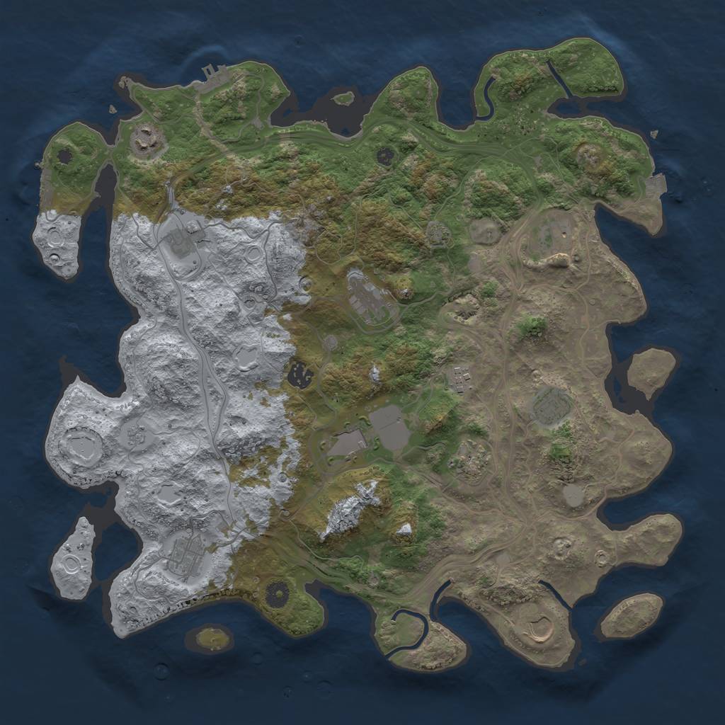 Rust Map: Procedural Map, Size: 4250, Seed: 1143296635, 19 Monuments