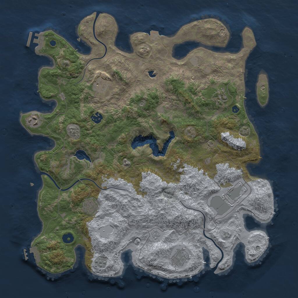 Rust Map: Procedural Map, Size: 4100, Seed: 64747, 14 Monuments