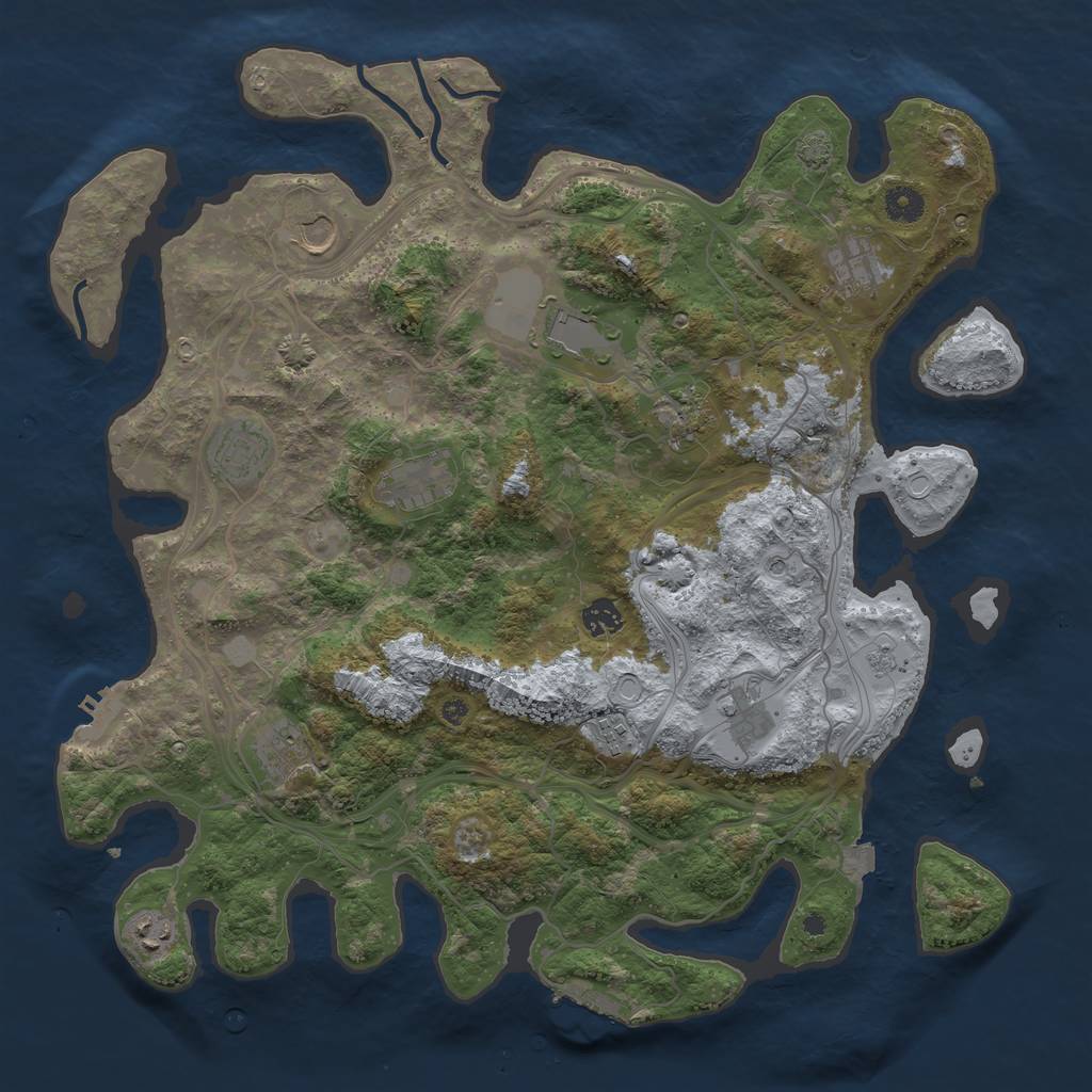 Rust Map: Procedural Map, Size: 4250, Seed: 1025622212, 19 Monuments