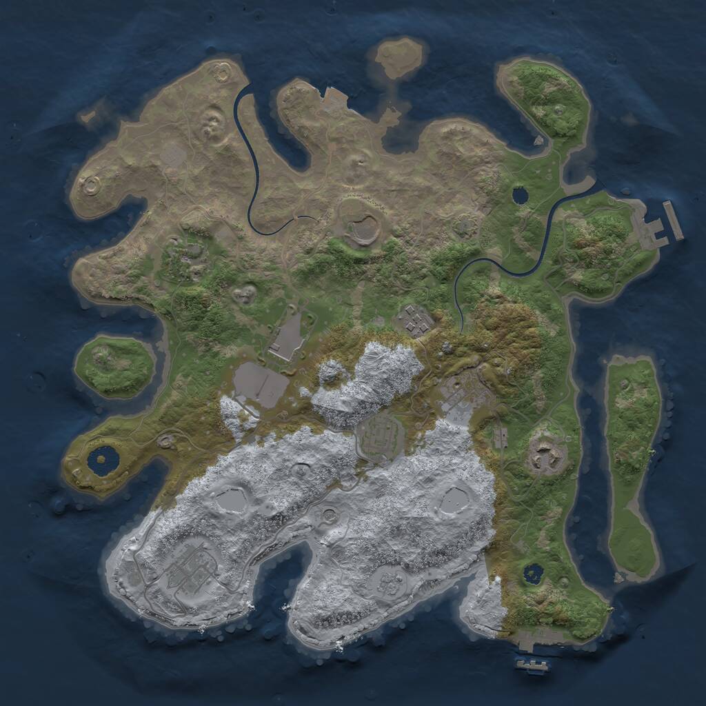 Rust Map: Procedural Map, Size: 3500, Seed: 945375024, 14 Monuments