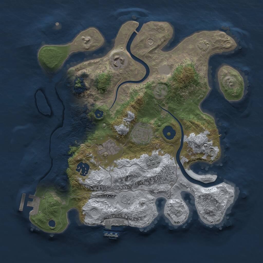 Rust Map: Procedural Map, Size: 3000, Seed: 1217598289, 11 Monuments