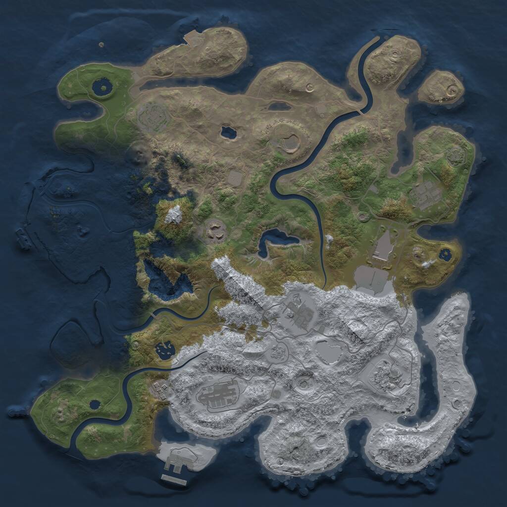 Rust Map: Procedural Map, Size: 4000, Seed: 4567292, 16 Monuments