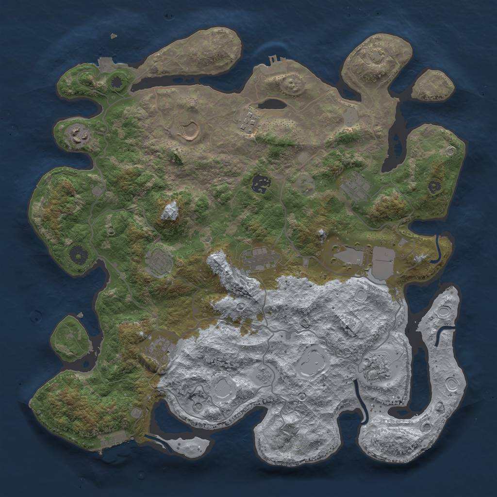 Rust Map: Procedural Map, Size: 4000, Seed: 4567292, 18 Monuments