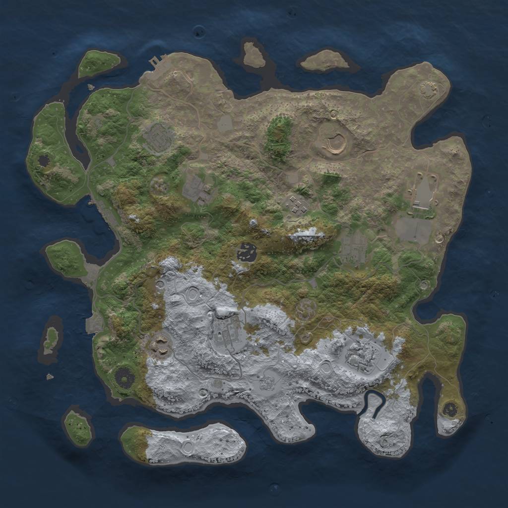 Rust Map: Procedural Map, Size: 3750, Seed: 131199192, 18 Monuments