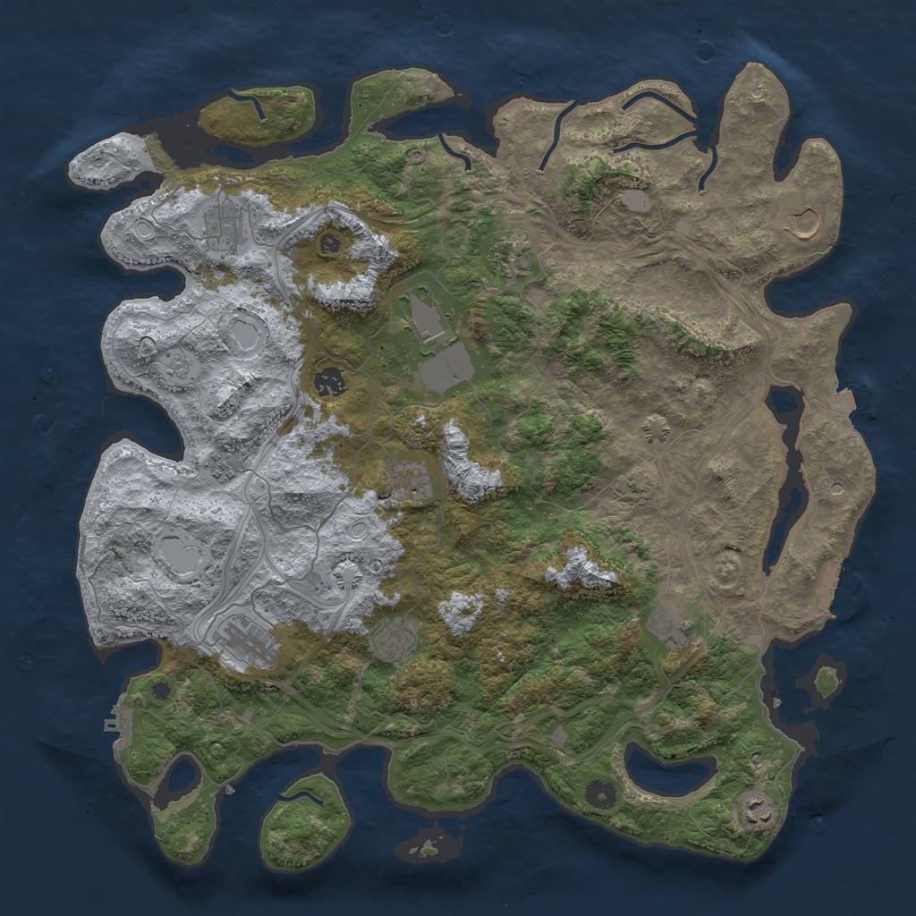 Rust Map: Procedural Map, Size: 4500, Seed: 925922845, 19 Monuments