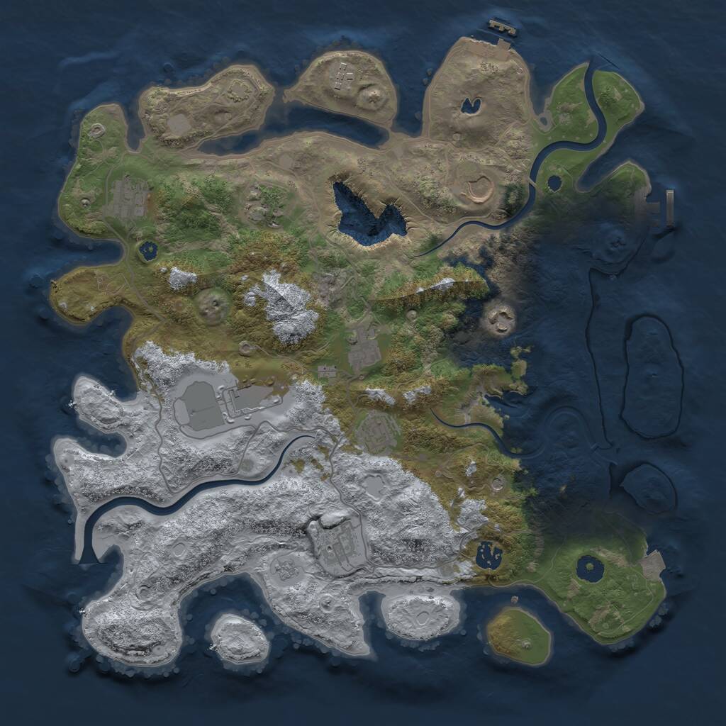 Rust Map: Procedural Map, Size: 4000, Seed: 1982485, 16 Monuments