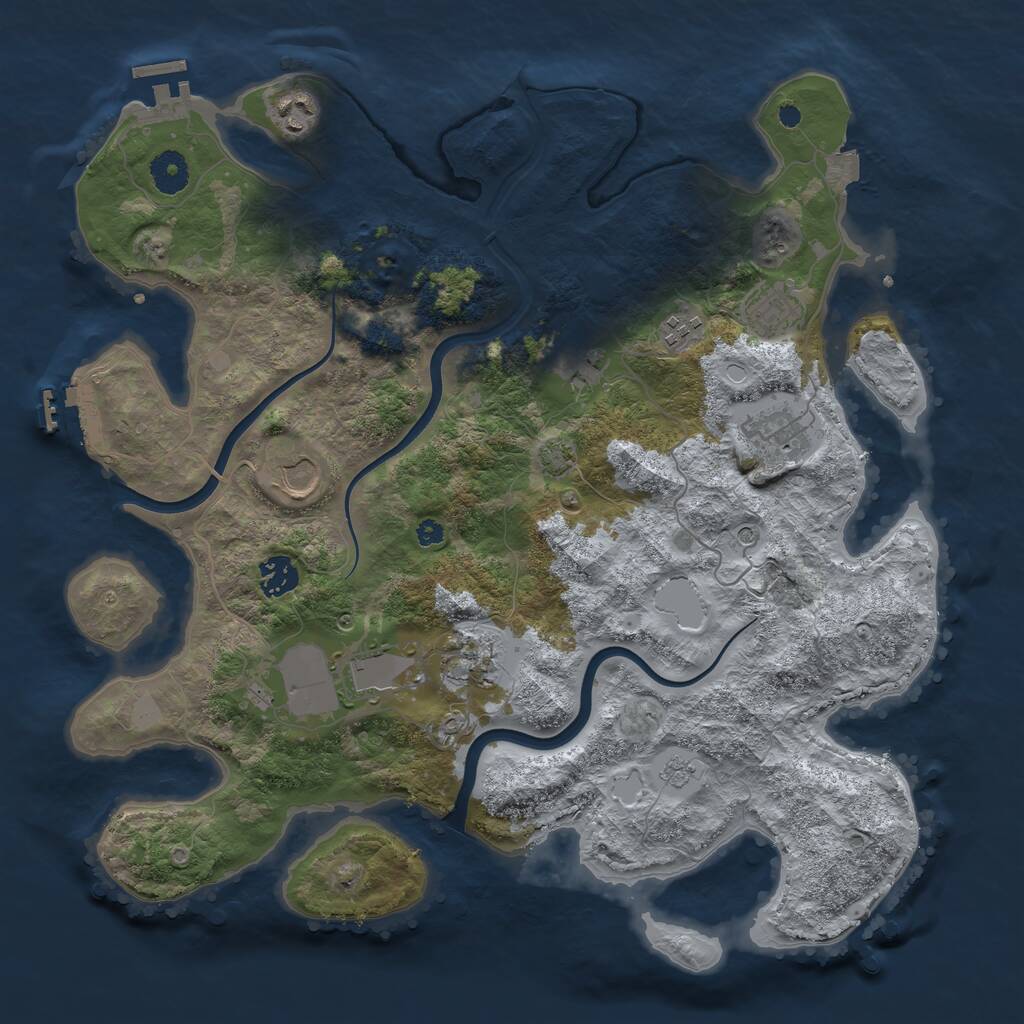 Rust Map: Procedural Map, Size: 3800, Seed: 486873408, 15 Monuments